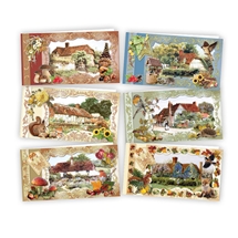 3D Card Kit - Autumn Flower Cottages