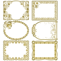 Embossed Gold Fancy Frame Stickers