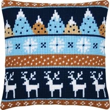 Reindeer & Christmas Trees Cushion