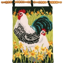 Chickens Needlepoint Wallhanging