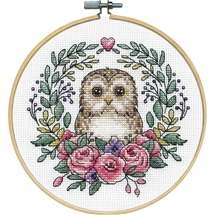 Owl Cross Stitch with Hoop