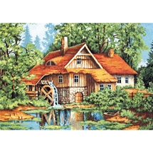 Mill in the Forest Needlepoint Kit