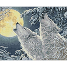 Howling Wolves Diamond Painting
