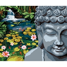 Buddha & Waterlilies Tapestry Canvas