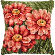 Three Blooms Needlepoint Cushion