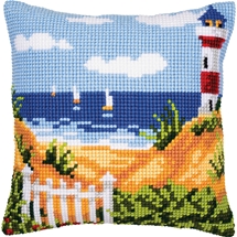 Beach Scene Needlepoint Cushion