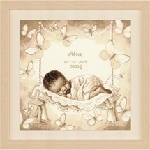 Baby in Hammock Birth Record Counted Cross Stitch kit