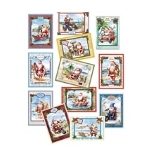 Cool Santa's in Summer 3D Cards