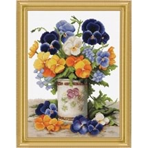 Pansies Bouquet Cross Stitch