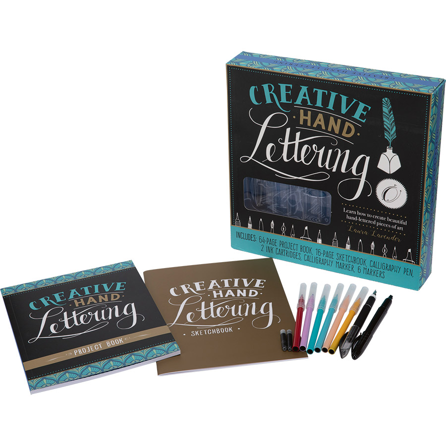 Creative Hand Lettering Kit: Learn how to create beautiful hand-lettered  pieces of art-Includes: 64-page Project Book, 16-page Sketchbook,  Calligraphy Pen, 2 Ink Cartridges, Calligraphy Marker, 6 Markers (Kit)