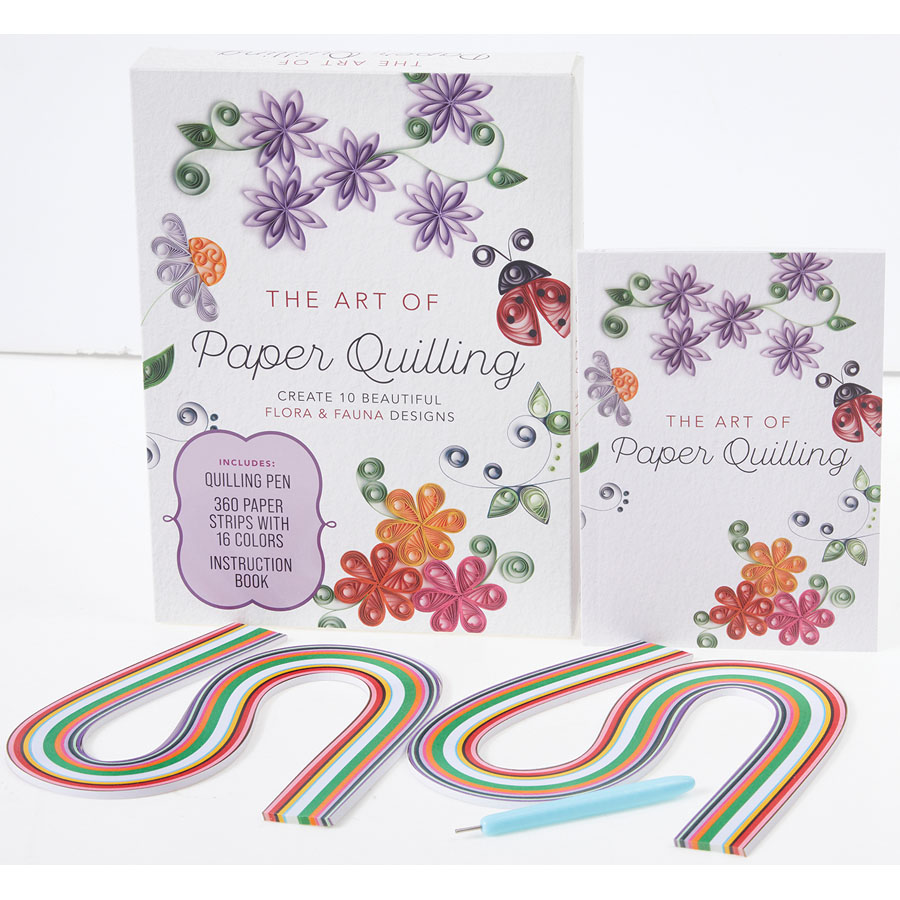 The Art of Paper Quilling Kit: Create 10 Beautiful Flora and Fauna Designs - Includes: Quilling Pen, 360 Paper Strips with 16 Colors, Instruction Book [Book]