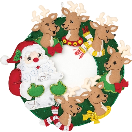 Santa & Reindeer Wreath