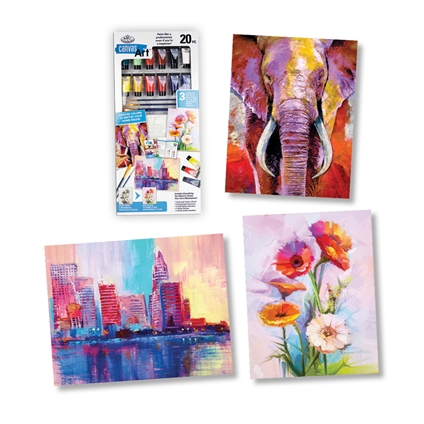 Canvas Art Painting Kit Elephant Flowers